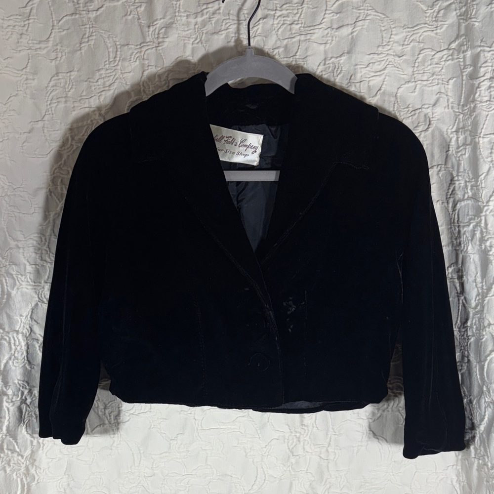 Vintage Velvet Juniors Cropped Dress Coat